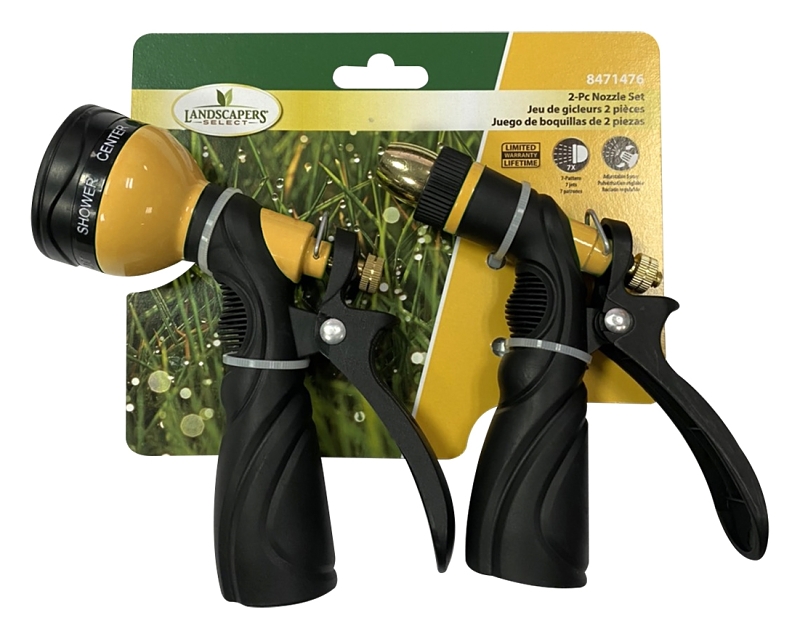 Landscapers Select 8910/8909 Spray Nozzle Set 2, Female, Zinc Alloy Aluminum Copper TPR Nylon, Black/Yellow